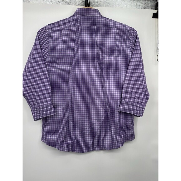 Ralph Lauren Mens Button Down Long Sleeve Slim Fit Shirt Purple Gingham 17-32/33 - Picture 5 of 11